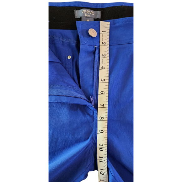 Verve Blues Capri Stretch Elastic Waist Pants Leg Cut-outs Blue Women's 16 - Picture 12 of 12